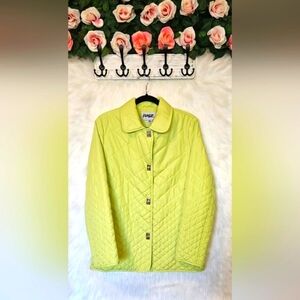 Pizazz Y2K Quilted Lime Green Puffer Jacket